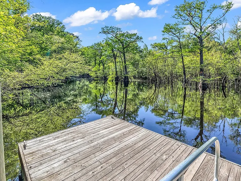 Day dock among cypress trees on the Waccamaw